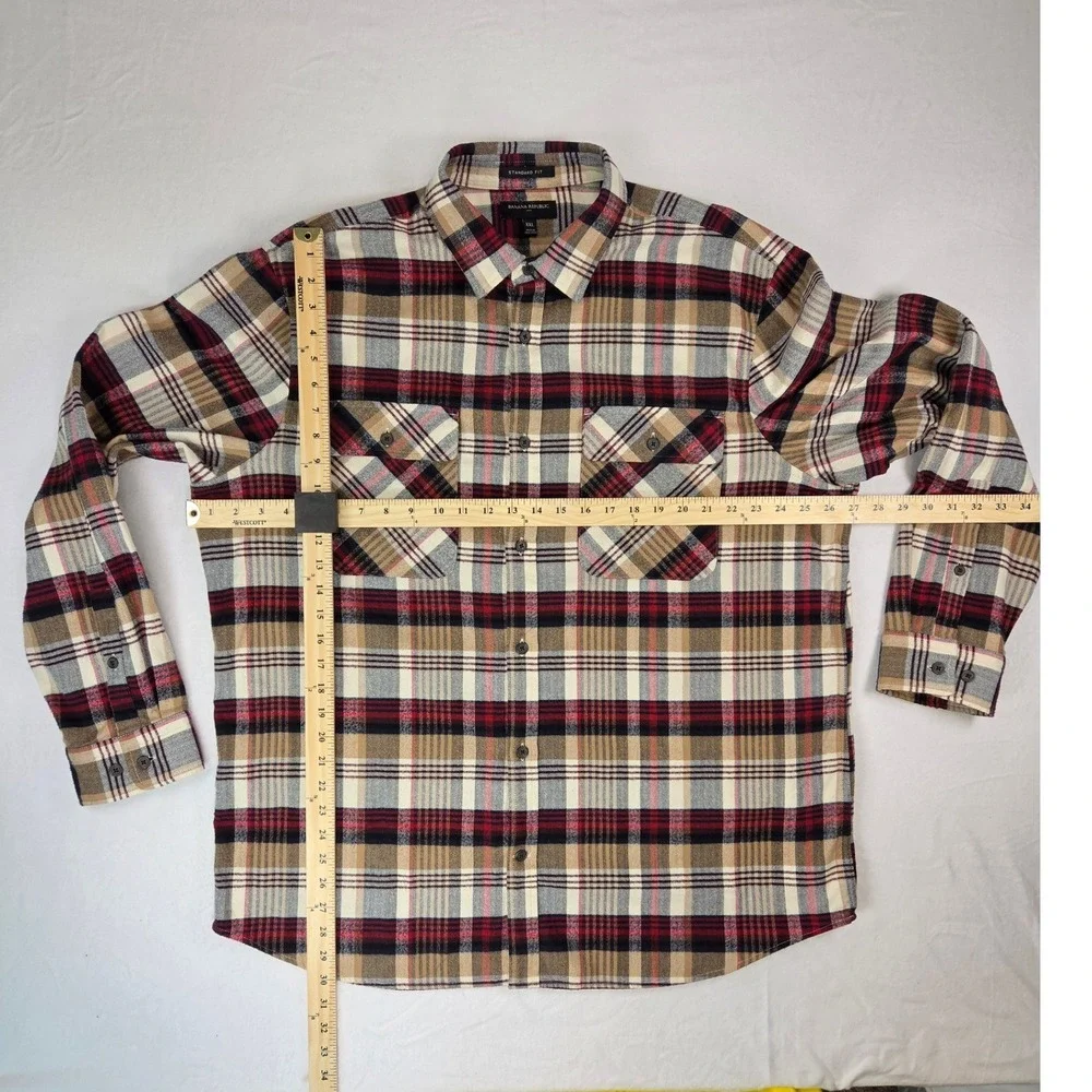 Banana Republic Cotton Flannel Button Down Long Sleeve Shirt Men XXL 2XL Fall